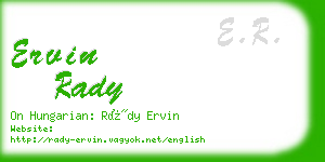 ervin rady business card